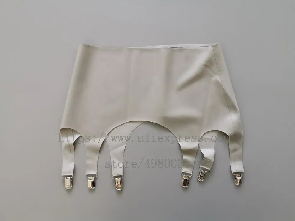 Bling silver women's latex garters belt made of 100% real & natural latex and support custom tailored sizes