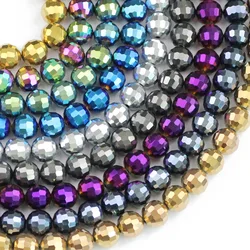 10mm 30pcs 96 Faceted Ball Austrian crystal Plated Color Round Loose Beads For Jewelry Bracelet Necklace Making DIY