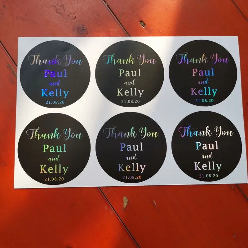 

100PCS Silver Laser Customized Text Logo, Holographic Sticker,Person Stickers ,Custom You compay logo Lables,Label Adhesive