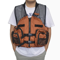 Multi-pocket Fishing Vest Swimming Floating Life Jacket Safety Protective Buoyancy Life Vest Outdoor Hiking Hunting Waistcoat