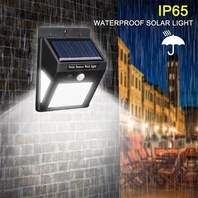 LED พลังงานแสงอาทิตย์ไฟ Motion Sensor โคมไฟกันน้ำแผง PIR ตกแต่งสวนกลางแจ้งโคมไฟติดผนังไฟ