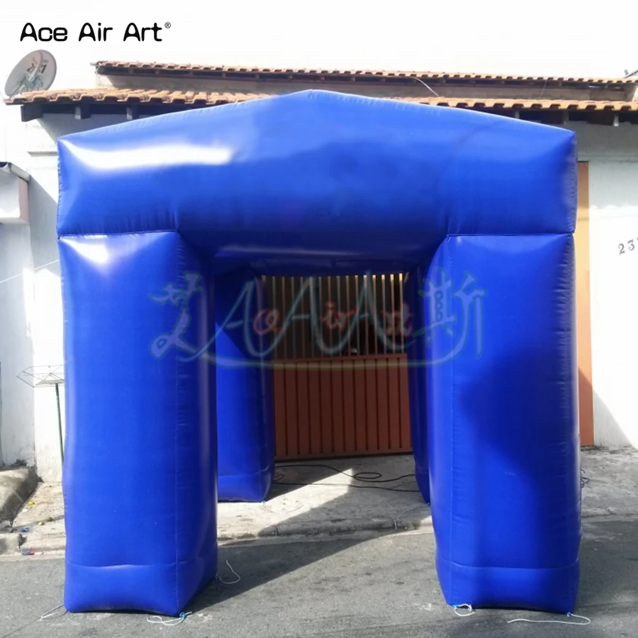 Nieuw aangekomen blauwe kleur opblaasbare vierkante tent met 4 poten voor feestdecoratie