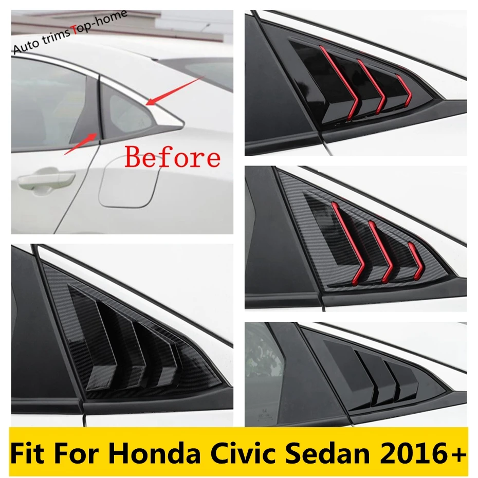 

Rear Window Scoop Louver Shutter Sticker Cover Trim Car Styling Fit For Honda Civic Sedan 2016 - 2020 Decoration Accessories