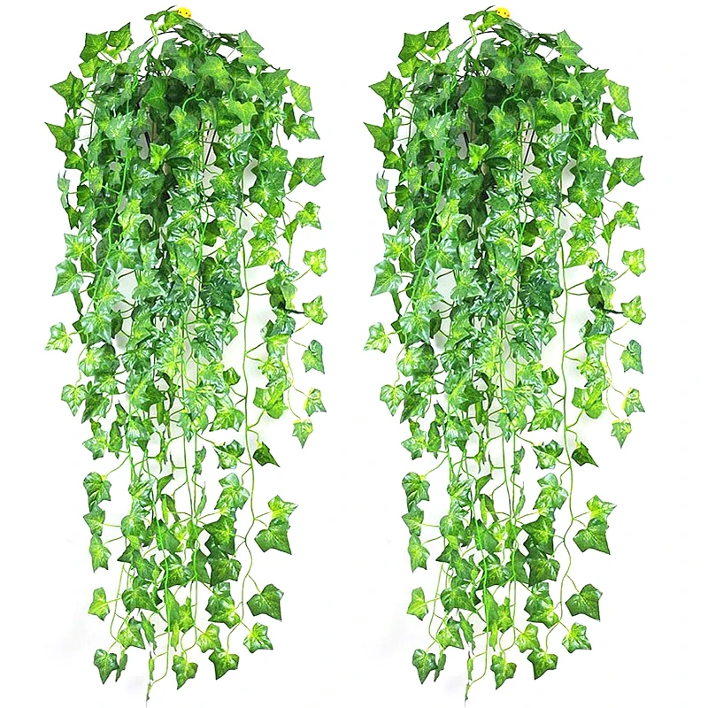 5-1PCS 210cm Artificial Plant Vine Home Decor Hanging Plastic Leaf Grass Garland Outdoor Wedding Party Decor Fake Rattan Ivy