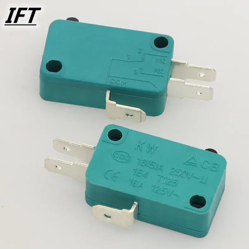 2pcs AC 16A 125V/250V Push Button Actuator Micro Limit Switch KW3-0Z