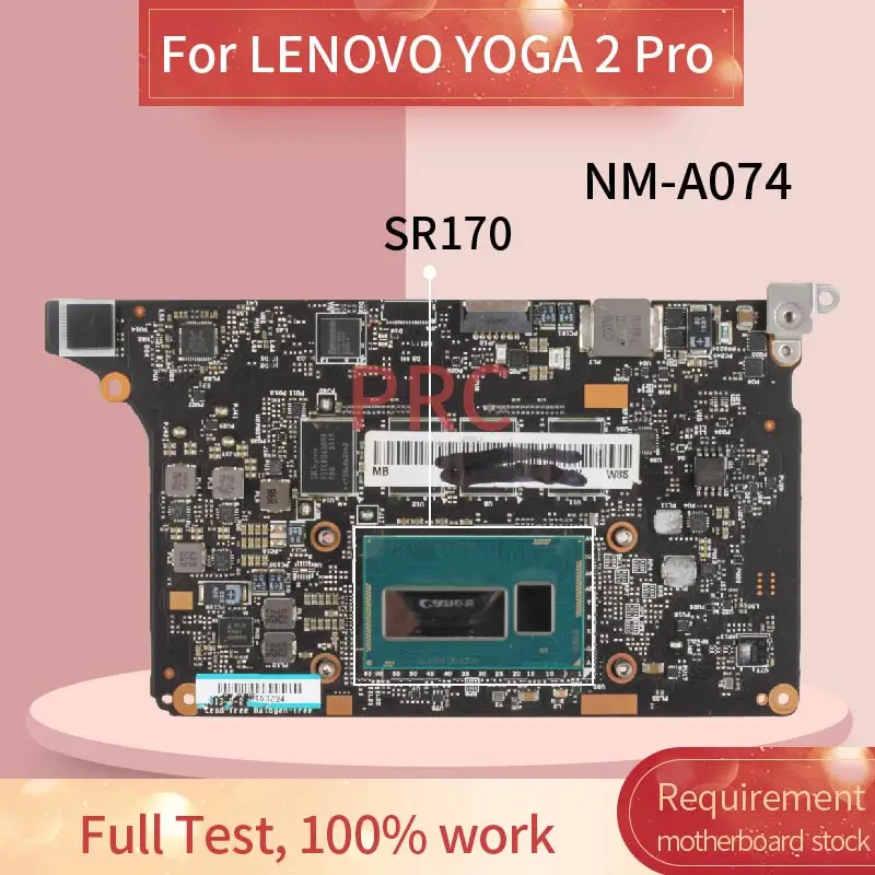 

VIUU3 NM-A074 For LENOVO YOGA 2 Pro I5-4200U 8GB Laptop motherboard 5B20G38213 SR170 DDR3 Notebook Mainboard