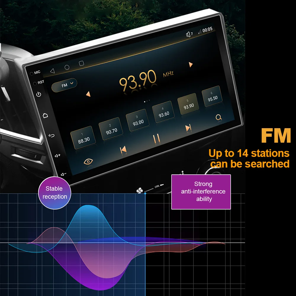 Eunavi 2 din Android 10 universal Car Radio stereo gps Navigation 2din headunit 1024*600 HD touch screen multimedia 7 inch RDS