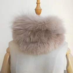 Sciarpa rotonda in vera pelliccia di volpe calda femminile Snood Spessa inverno Sciarpe in vera pelliccia di volpe Moda donna Scaldacollo Sciarpe di pelliccia da donna