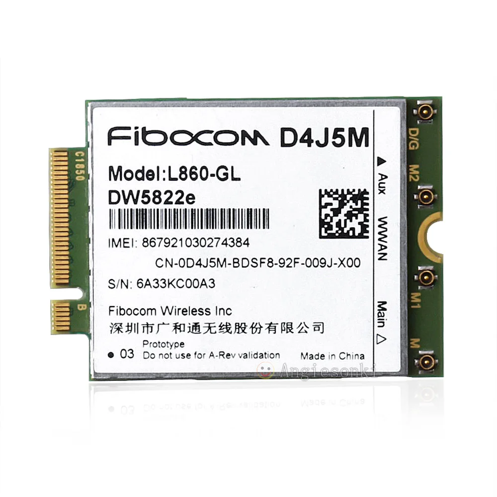 

DW5822e L860-GL D4J5M 4G Module 1Gbps Cat16 4G Card 4G module M.2 For dell Inspiron 7490 Laptop notebook