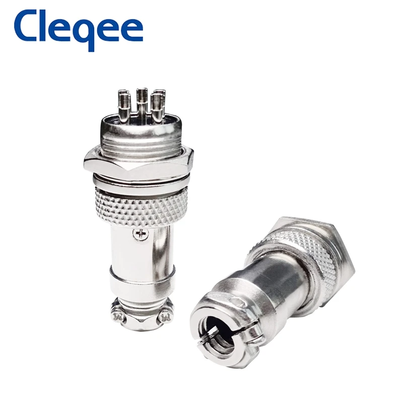 Cleqee-conector de aviación de 5 pines, hembra y macho conector de acoplamiento, conector Circular, GX16, 1 ud.