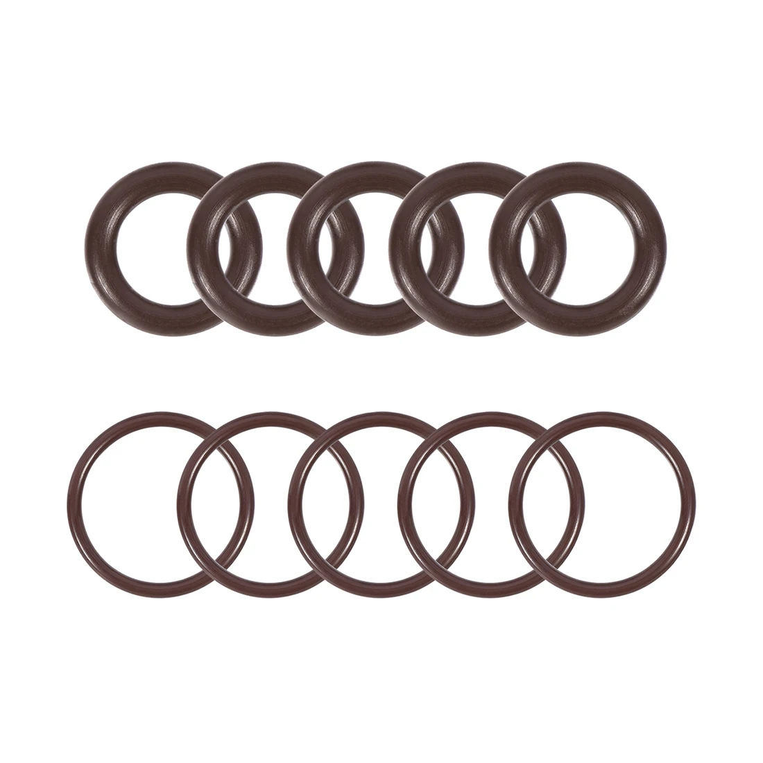 Uxcell 10Pcs 불소 고무 O-링 10-30mm OD 5-25mm ID 2.5mm 너비 FKM 씰 개스킷 갈색에서 그리스 알리파틱 아로마틱