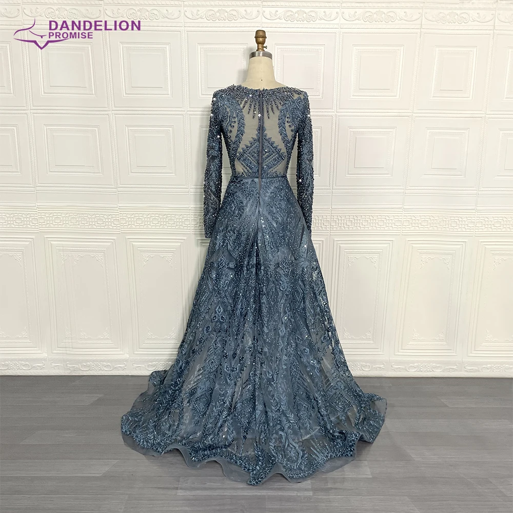 Luxury Handmade  Beading Long Sleeve Celebrity Dresses 2020 Dubai Arabic Muslim Elegant Lace Formal Evening Party Gown