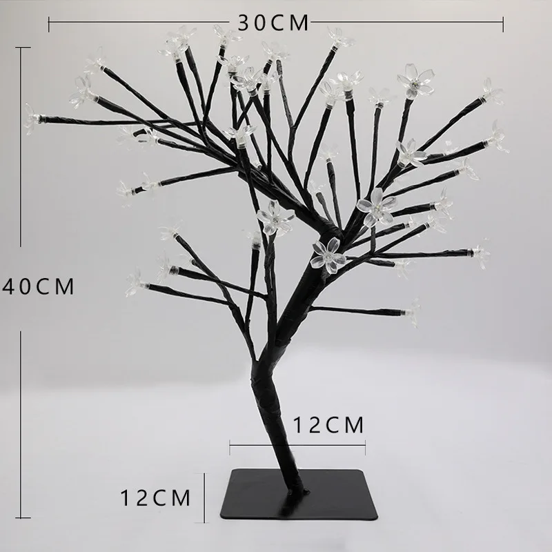 LED Bonsai Tree Light Cherry Plum Blossom Night Light Tabletop Art Atmosphere Light Fairy Mini Lamps for Bedroom Room Home Decor