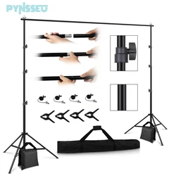 2.6/2.0*3M Background Stand Support Adjustable Crossbar Background Frame System for Portrait with 8 Background Clip Carrying Bag