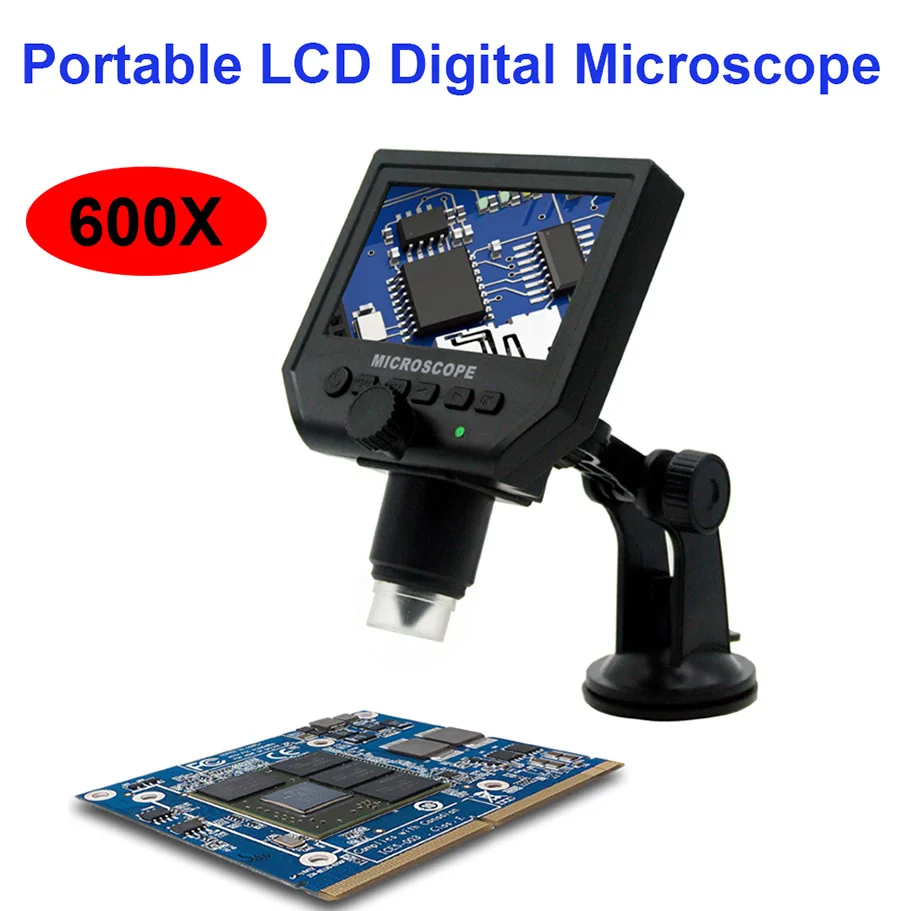 600X Digital electronic USB microscope digital soldering video microscope camera 4.3 inch lcd Endoscope magnifying Camera G600