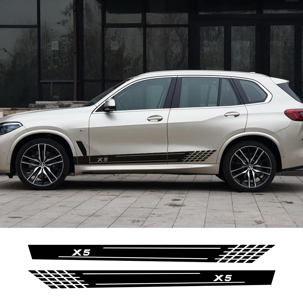 

2pcs For BMW X5 F15 E70 E53 G05 Car Door Long Side Stickers Auto Vinyl Film Decals Stylish Automobiles Tuning Car Accessories