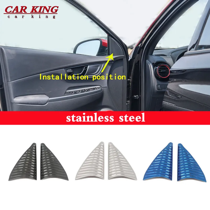 For Hyundai Kona Encino Kauai 2017 2018 2019 2020 Car Inner A Column Audio Speak Window Windshield Side Triangle Trim Part 2pcs