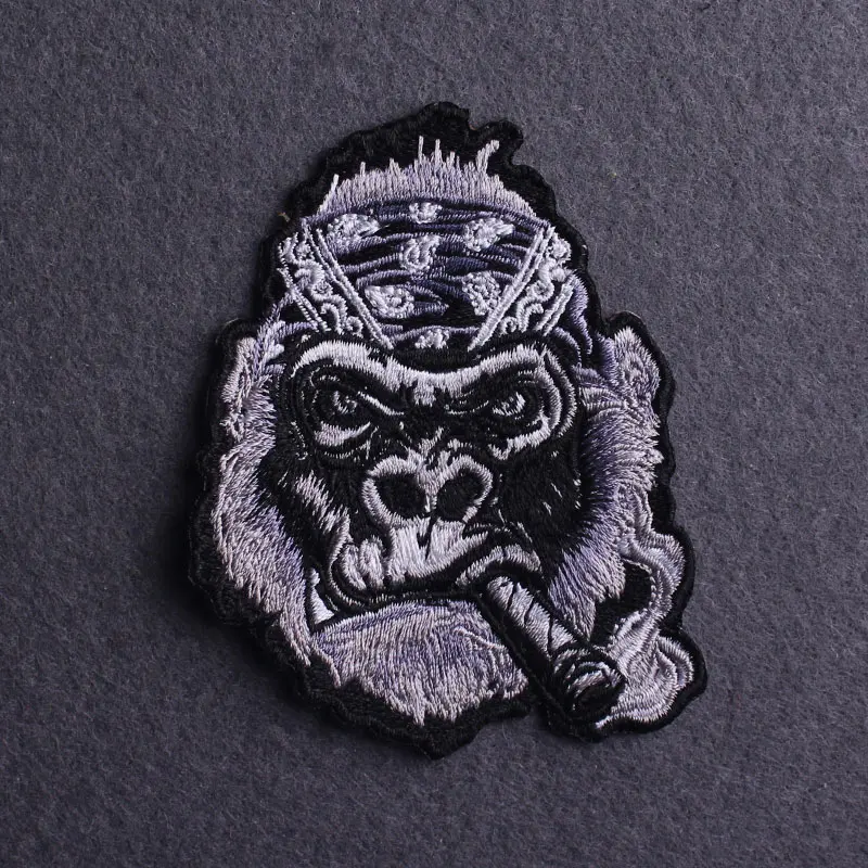 Diy Gorilla Punk Patch Embroidered Patches For Clothing Sticker Sewing Skull Skeleton Patch Iron On Patches On Clothes Applique