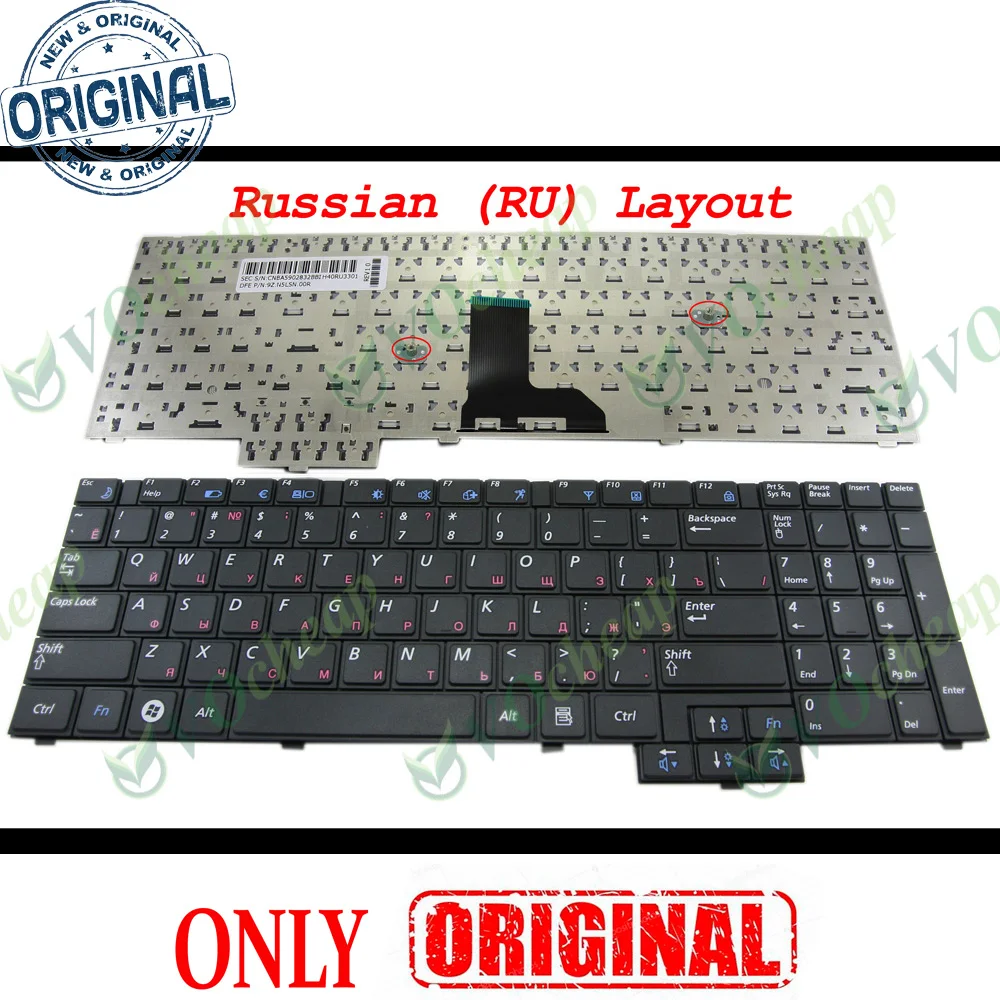 100% Original New Russian RU Notebook Laptop Keyboard for Samsung R620 R618 R517 R523 R525 R528 R530 RV508 RV510 P580 P530 Black