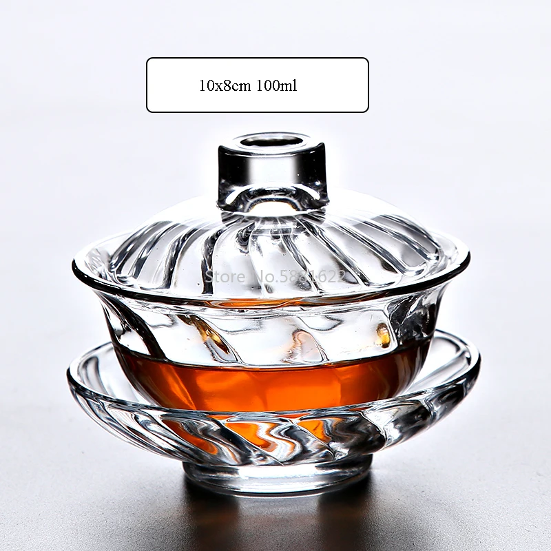 Heat-resistant Glass Gaiwan Teapot for Puer Gaiwan Cup of Tea Teapot Set