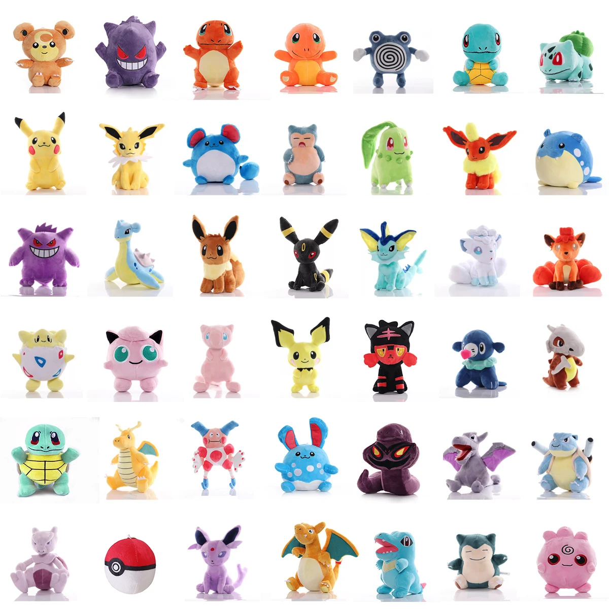 

41 Styles Pokemon Plush Doll Charmander Squirtle Bulbasaur Pikachus Eevee Vaporeon Snorlax Stuffed Toys Collect Children Gift