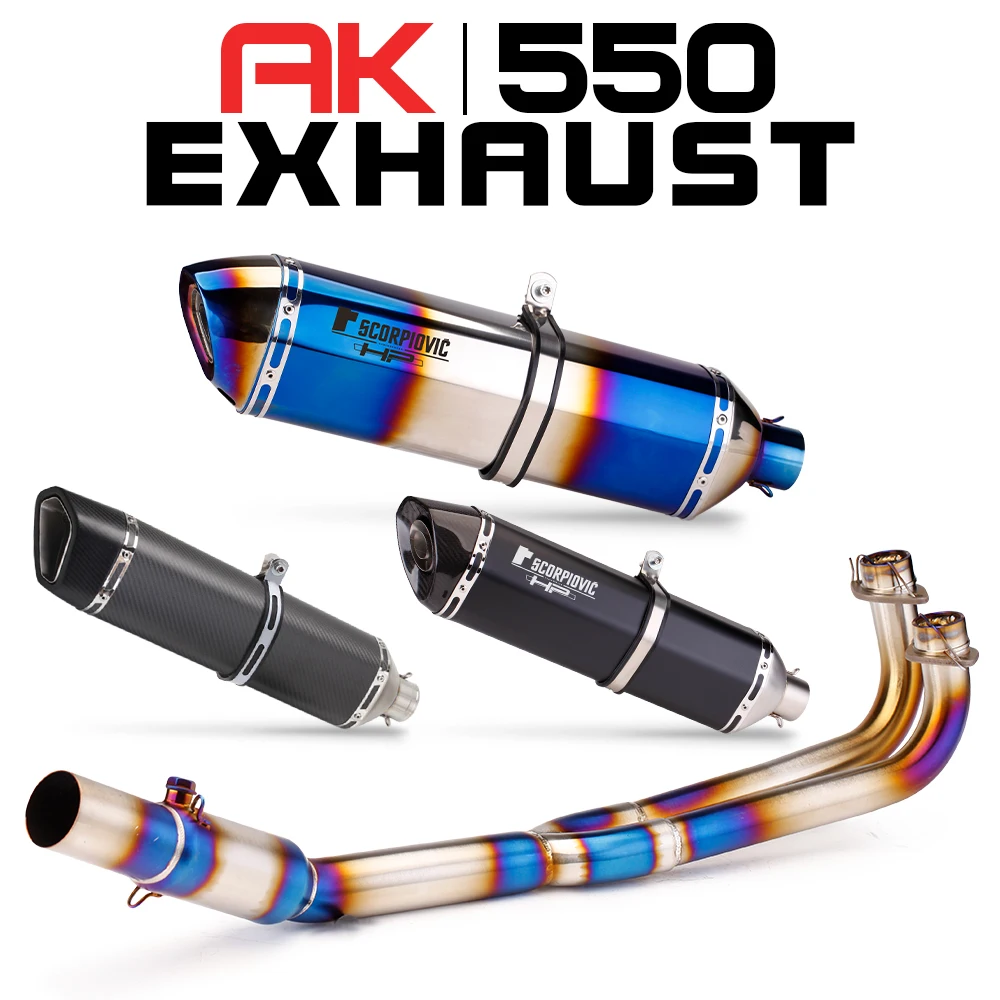 

Exhaust Front Pipe Motorcycle Muffler Motorcross Slip on Modified Tube Stainless Steel Catalyst For KYMCO AK550 AK 550 51mm Link