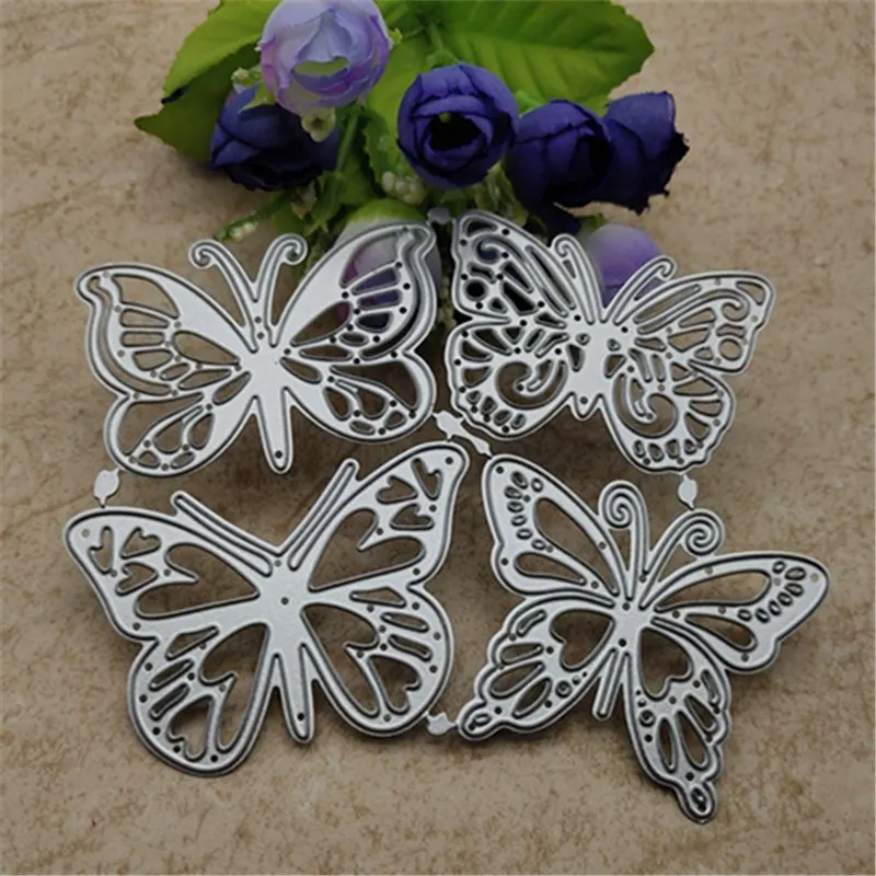 4pcs butterfly Craft Metal stencil mold Cutting Dies decoration scrapbook die cuts Album Paper Craft Embossing DIY Card Crafts