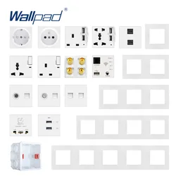 Plastic Frame Wall Light Button Switch Power Socket Outlet White PC Panel Function Key DIY S6 Series Wallpad