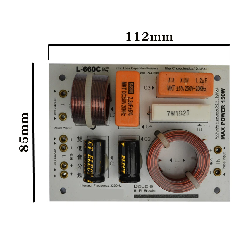 HIFIDIY LIVE L-680C 2.5/3 Way 3 speaker Unit (Tweeter +mid-bass +bass)HiFi Speakers audio  Frequency Divider Crossover Filters
