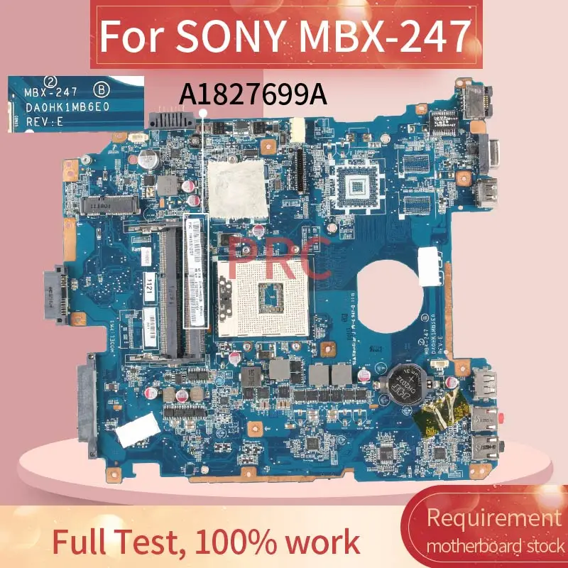 

A1827699A For SONY MBX-247 Notebook Mainboard DA0HK1MB6E0 HM65 DDR3 Laptop motherboard