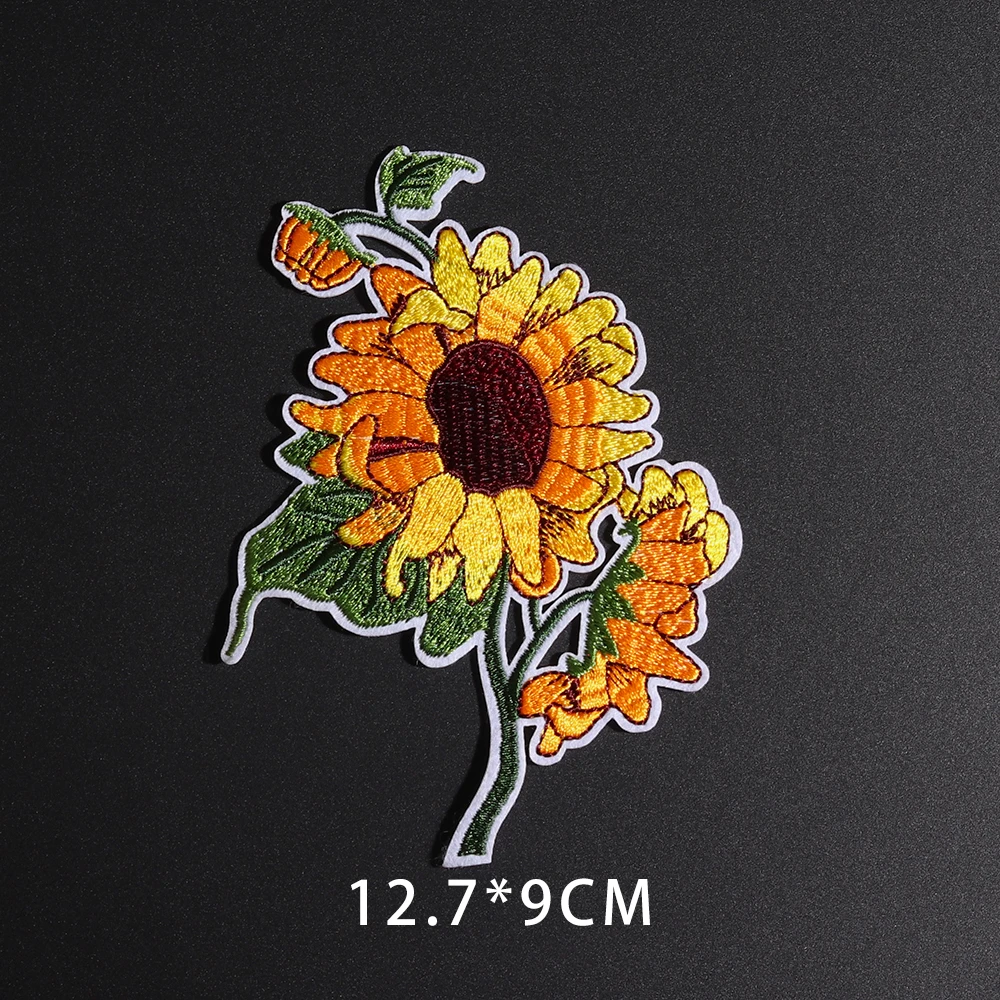 Embroidery patches Sunflower dragon and eagle large size badge Bags coats Decal ironing on clothes high quality patch