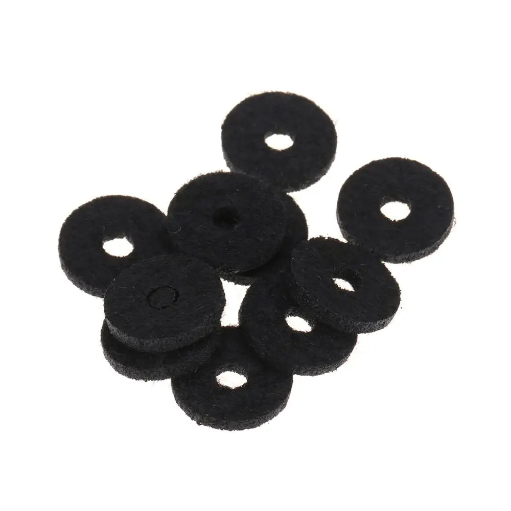 Musiclily Basic Guitar Strap Button Felt Washers, Black (Set of 20)