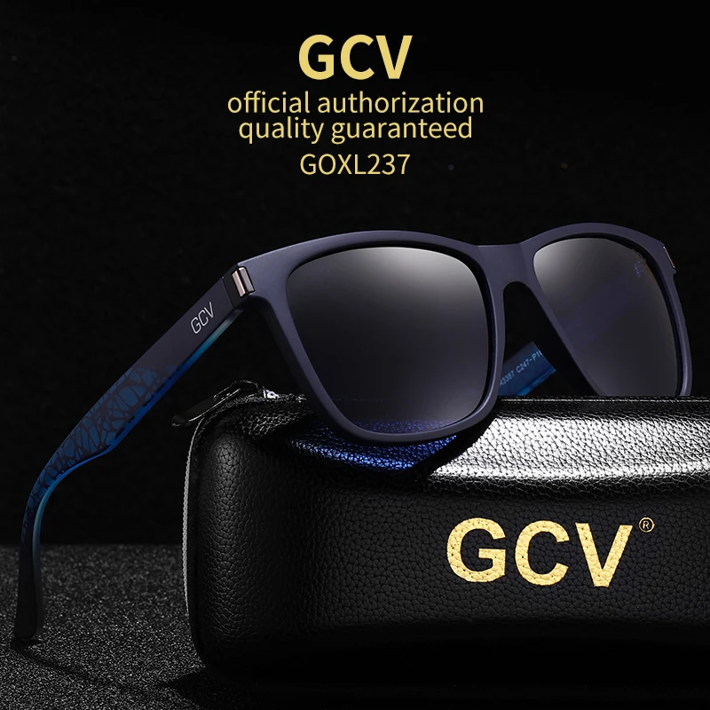 GCV Brand 2021 New Fashion Design Ultralight TR90  Square Frame Polarized Men Women Female Sunglasses Hawksbill Sports Tourism