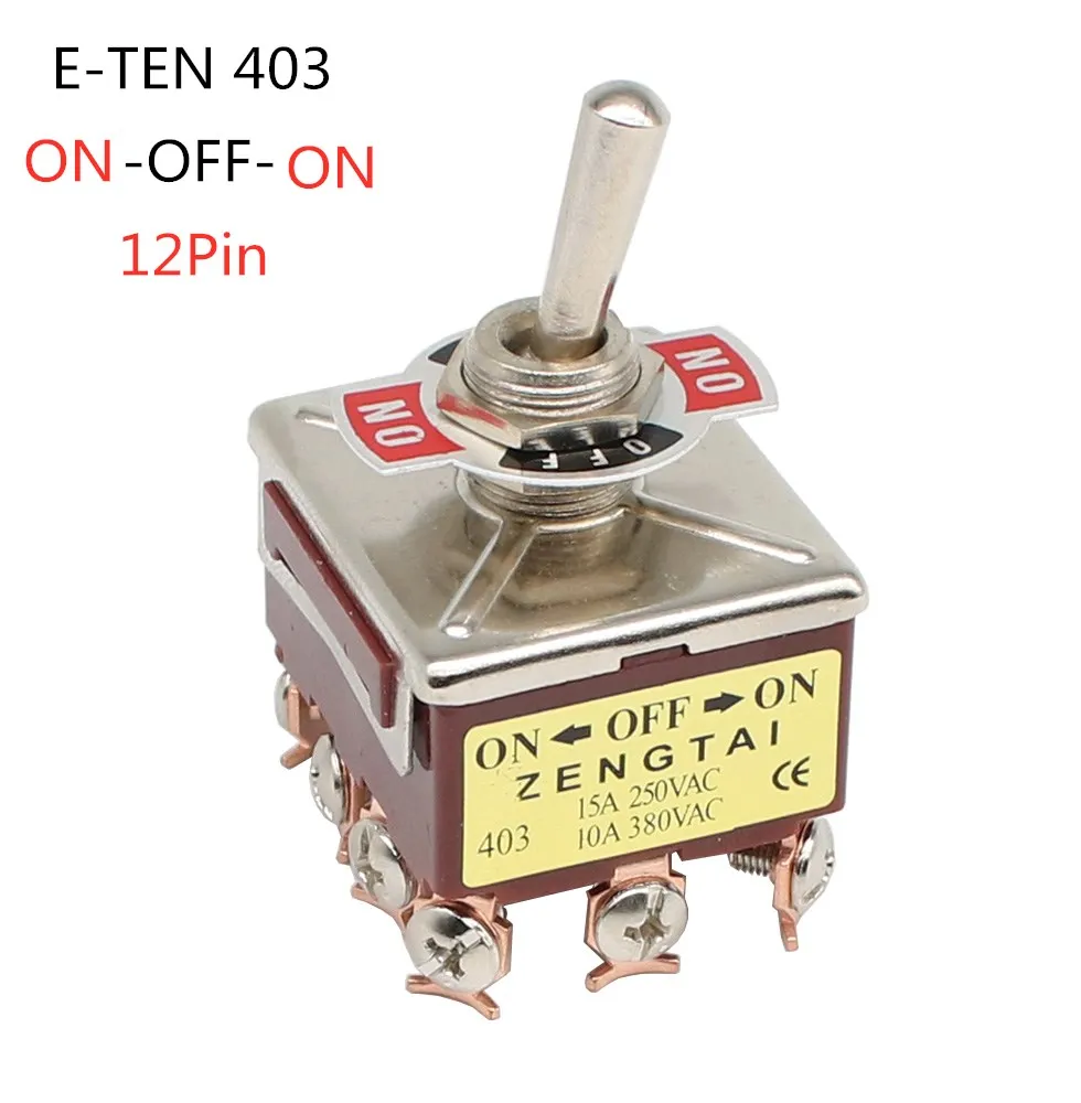 

Розетка 403, высококачественный переключатель с кнопками, 12 контактов ВКЛ./ВЫКЛ., серебристый контактный медный штифт, 12 мм, 250 В, 15 А, переключатель с переключателем, 1 шт.