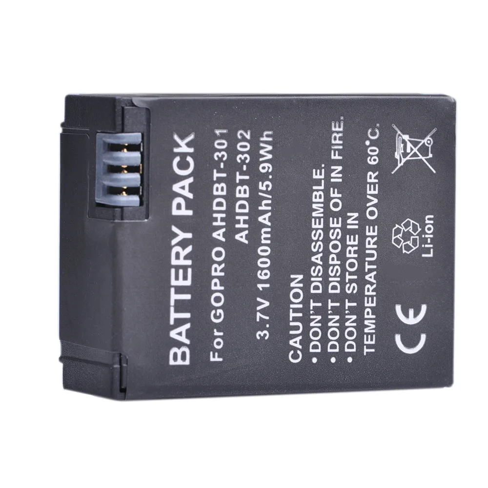 1600mAh AHDBT-301 AHDBT-302 GoPro Hero 3 bateria do GoPro Hero3 Hero 3 Hero 3 + czarny biały srebrny edycja kamera HD