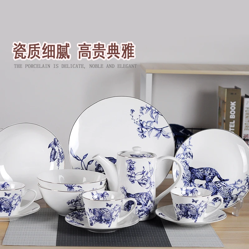 Guci  Ceramic Western tableware set European steak plate soup bowl coffee cup saucer pot