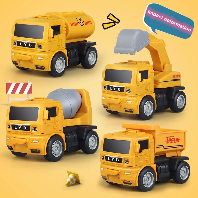 Camion de lutte contre les incendies pour enfants, EbTrucks, chargeur de pelle, robot jouet modèle, cadeau pour enfants, moulé sous pression, 4 roues, For8.5