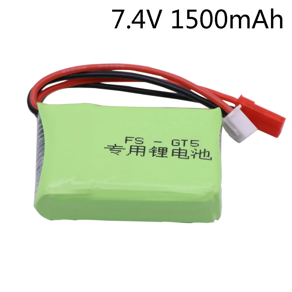 

Li-ion Battery for FS GT5 2.4G 6CH Transmitter FPV Racing Drone RC Quadcopter RC toy Parts 7.4V 1500mAh lipo battery JST Plug 2S