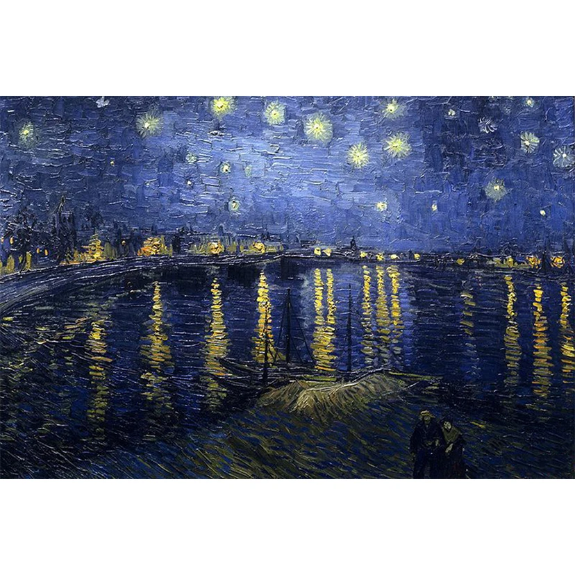 5D Diy round/square diamond painting Van gogh Rhone River under the stars Mosaic Rhinestone Embroidery cross stitch art FH048