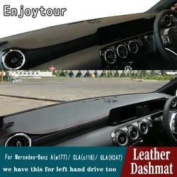 For Mercedes-Benz A W177 CLA C118 GLA H247 Class 180 200 260 220 Leather Dashmat Dashboard Cover Pad Dash Mat Carpet Car Styling