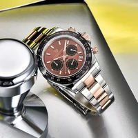 Reloj de Cuarzo PAGANI DESIGN 2026 para Hombre, Cronógrafo de Lujo con Cristal de Zafiro AR y Bisel de Cerámica, Regalo para Hombre