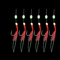 25bags/lot Fish Hook Bionics Rubber Skin Hook String Hooks Sabiki Sabki tied Luminous beads carp feeder Fishing Pesca Peche