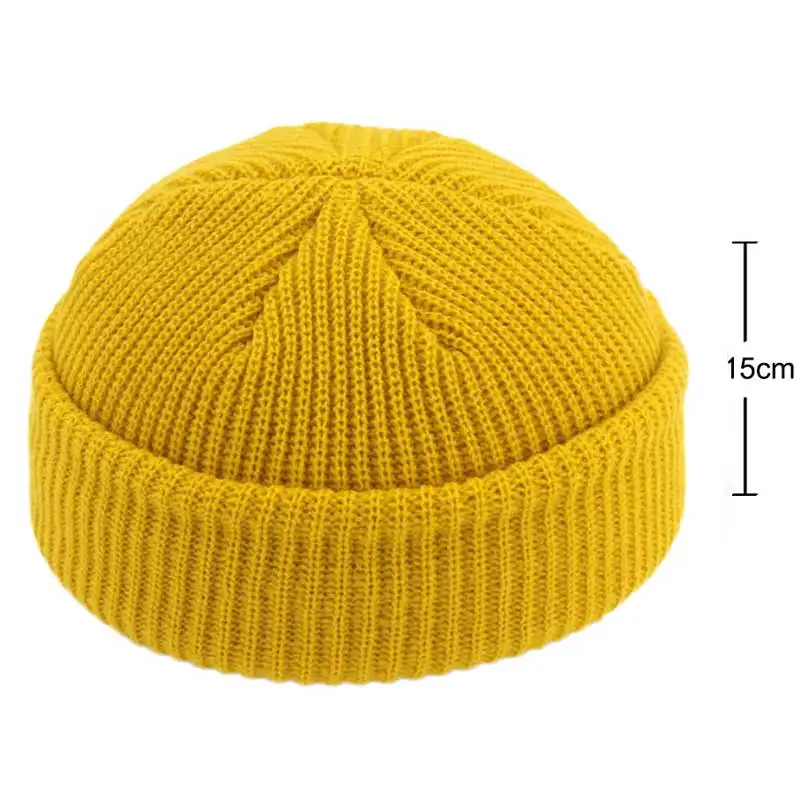 Men Winter Warm Wool Knitted Beanie SkullCap Female Hip Hop Beanies Hat Adult Beanie Casual Short Thread Elastic Unisex Hats