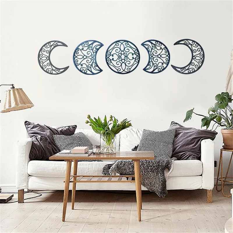 Muslim Ramadan Wall Stickers, Eid Mubarak Decorations, DIY Moon Phase 3D Wall Stickers Bohemian Lunar Eclipse Wall Decora MSL25