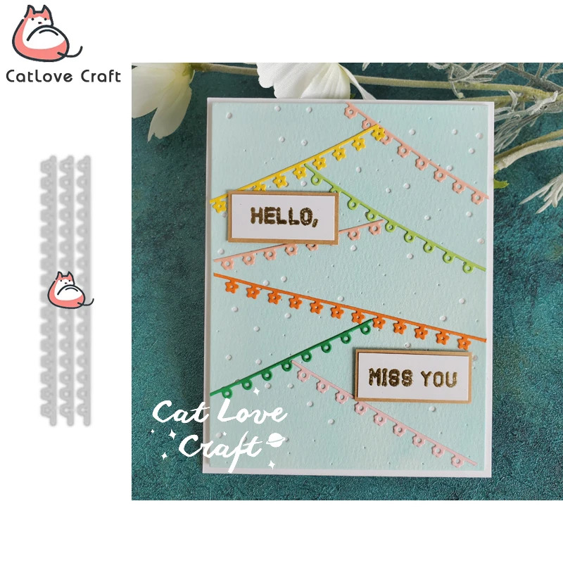 Catlove Lace Flower Border Metal Cutting Dies Scrapbooking Stencil Die Cuts Card Making DIY Craft Embossing New Dies For 2021