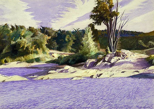 100% handmade Oil Painting reproduction on linen canvas,White river at sharon by Edward Hopper,High Quality