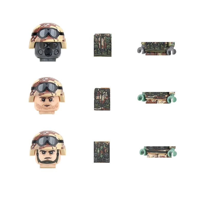 Military Building Blocks USA Special Force Solider Figures Gifts Mini Bricks Weapon Gun Camouflage Helmet Educational Kids Toys