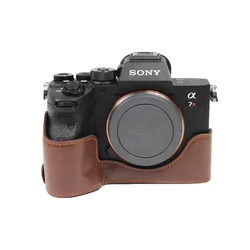 PU Leather Camera case For Sony A7R4 A7R IV A7R Mark IV  Half Body Protective Body Cover Case Skin Camera Bag