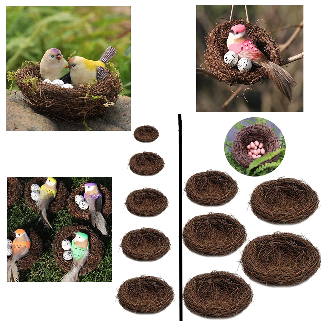 VARIOUS Sizes Natural Vine Bird Nest Doll House Miniatures Garden Pet Animal Toys 6cm-20cm Creative Gifts Windowsill Decoration