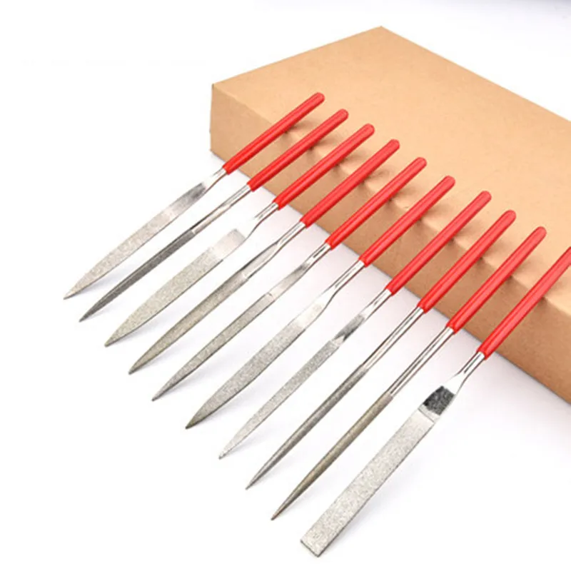 Diamond file steel file set metal grinding tool fine alloy steel sand assorted small setback knife flat